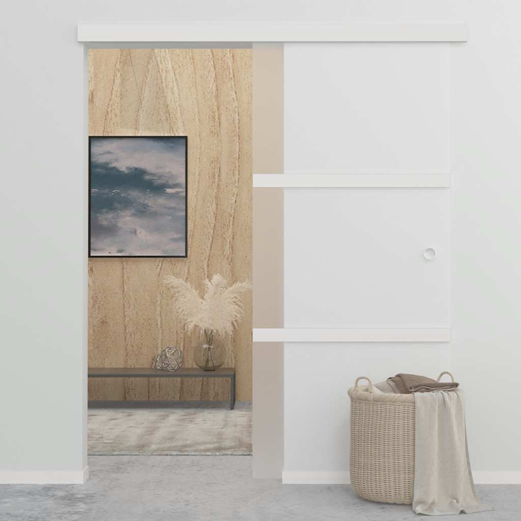 Porta deslizante em vidro esg e alumínio 90x212 cm prateado