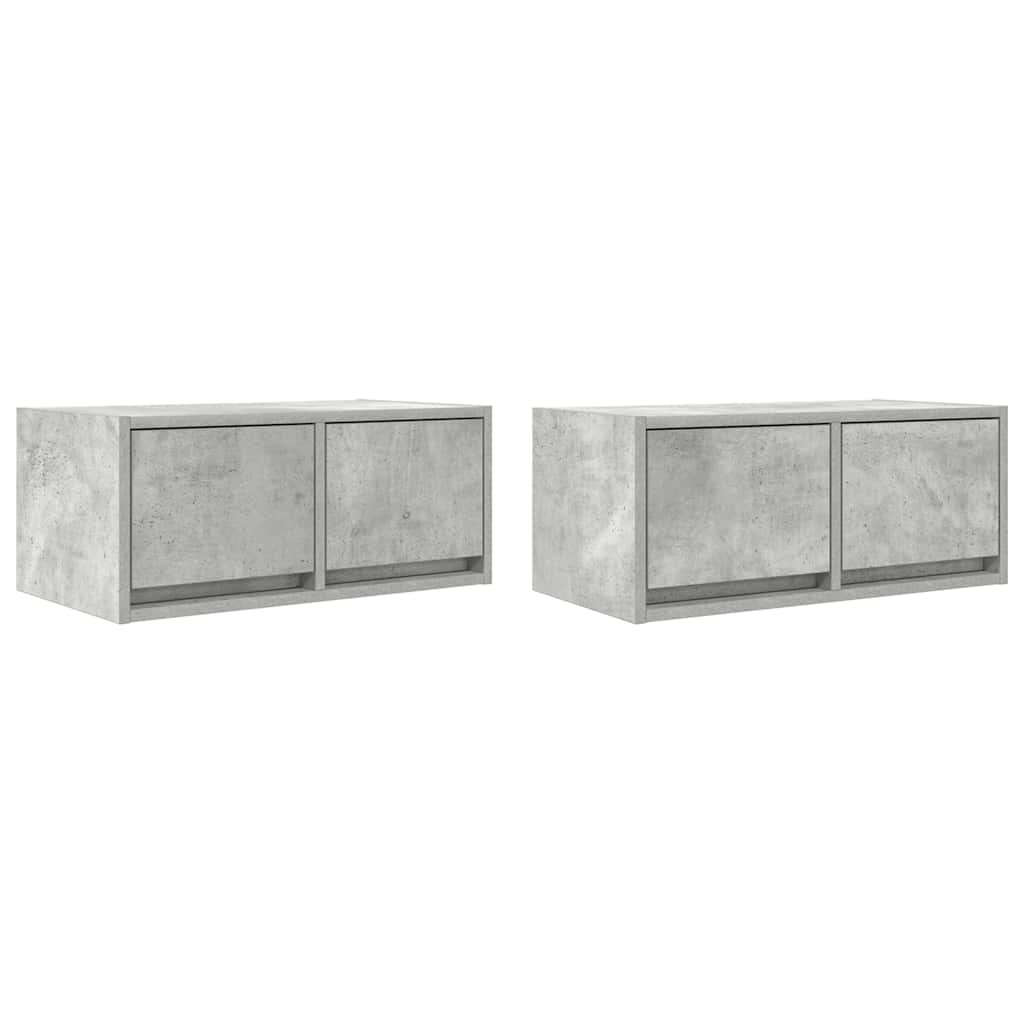 Móveis de TV 2pcs 60x31x25,5cm madeira processada cinza cimento