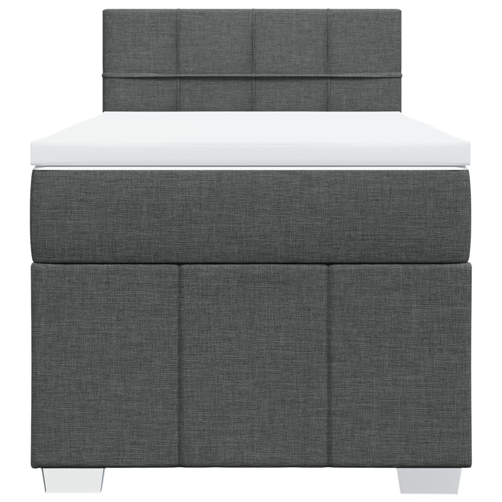 Cama com molas/colchão 90x190 cm tecido cinza-escuro
