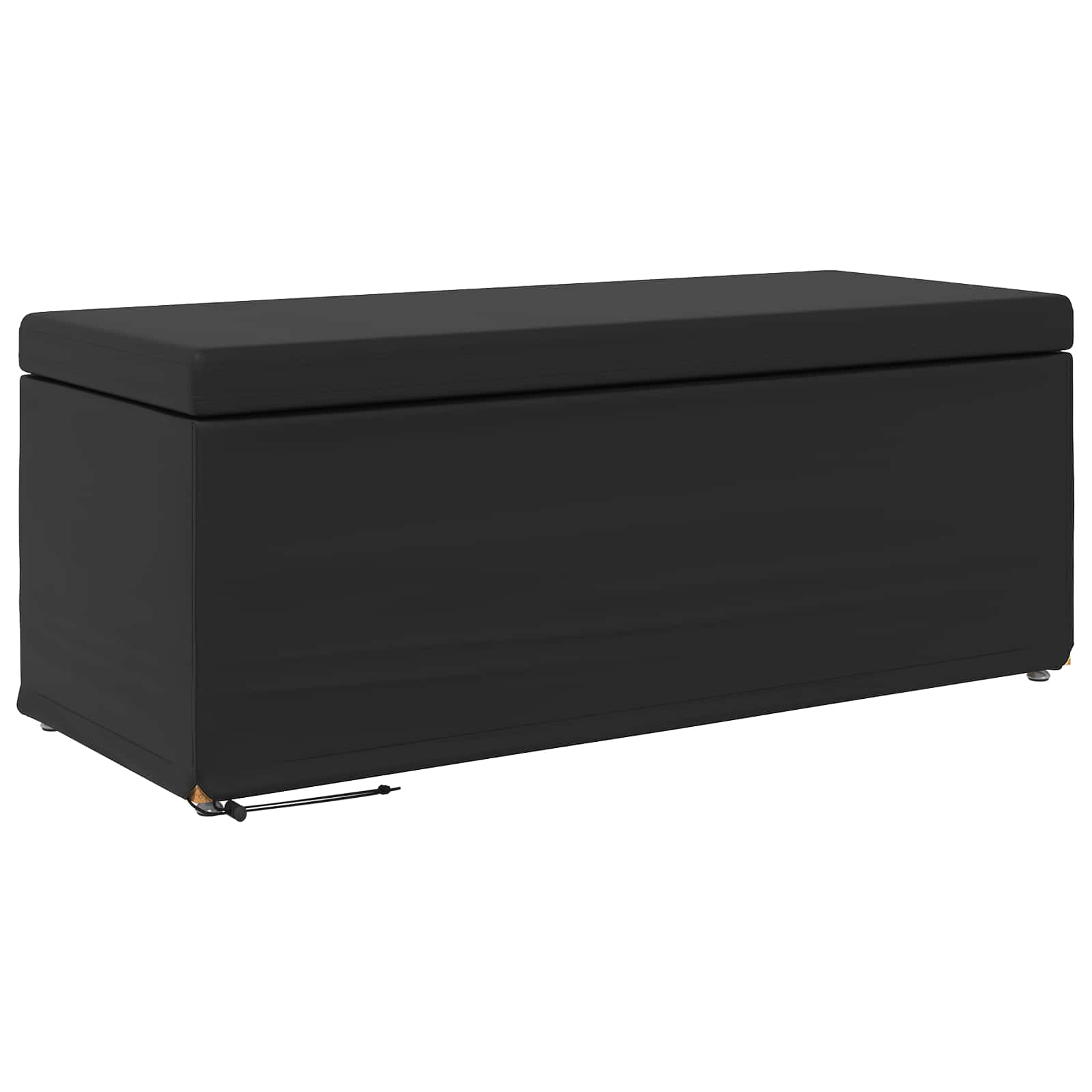 Banqueta preto couro sintético e madeira de engenharia