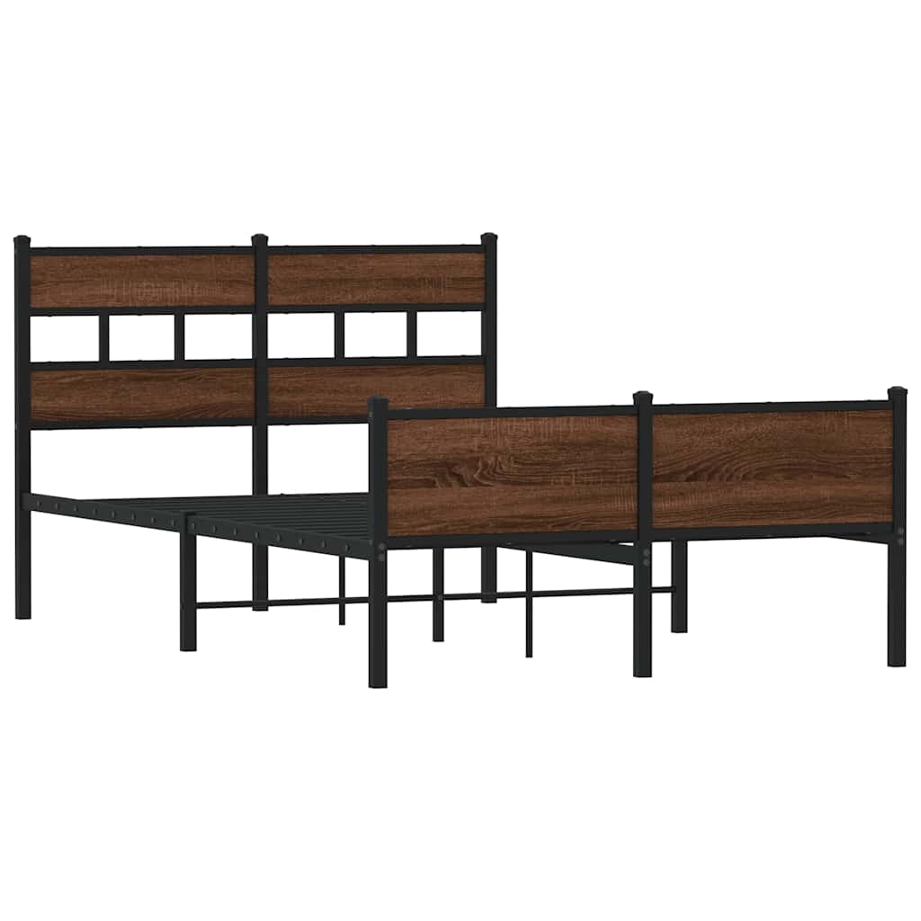 Estrutura cama s/ colchão derivados madeira carvalho castanho
