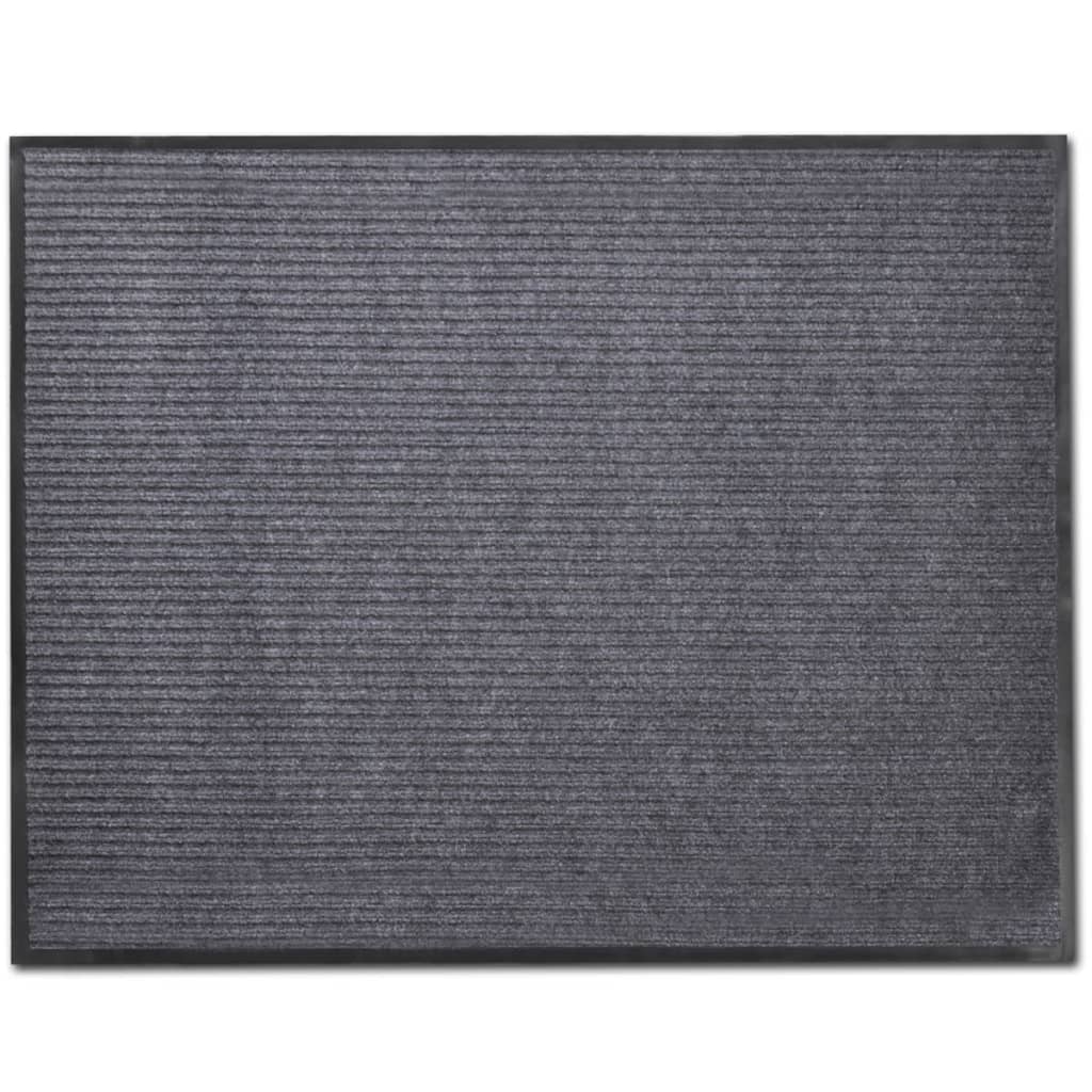 Tapete de porta cinzento 90 x 120 cm PVC