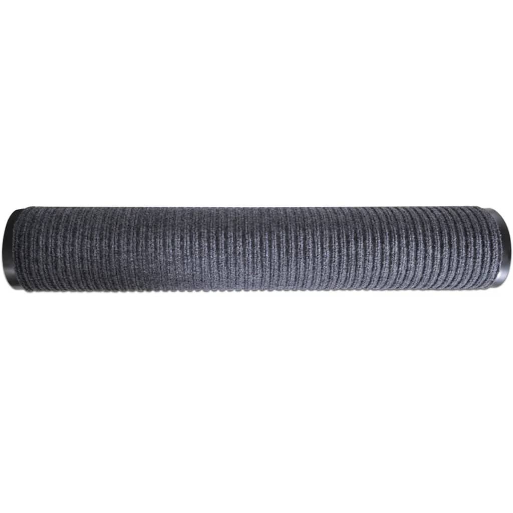 Tapete de porta cinzento 90 x 120 cm PVC