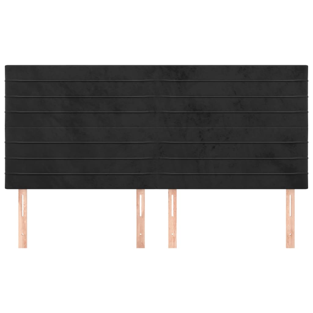 Cabeceira preta 200x5x118/128 cm veludo