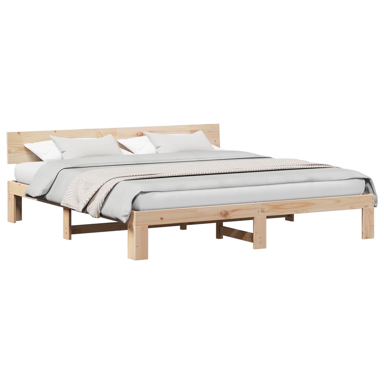 Estrutura da cama com cabeceira natural 200 x 200 cm
