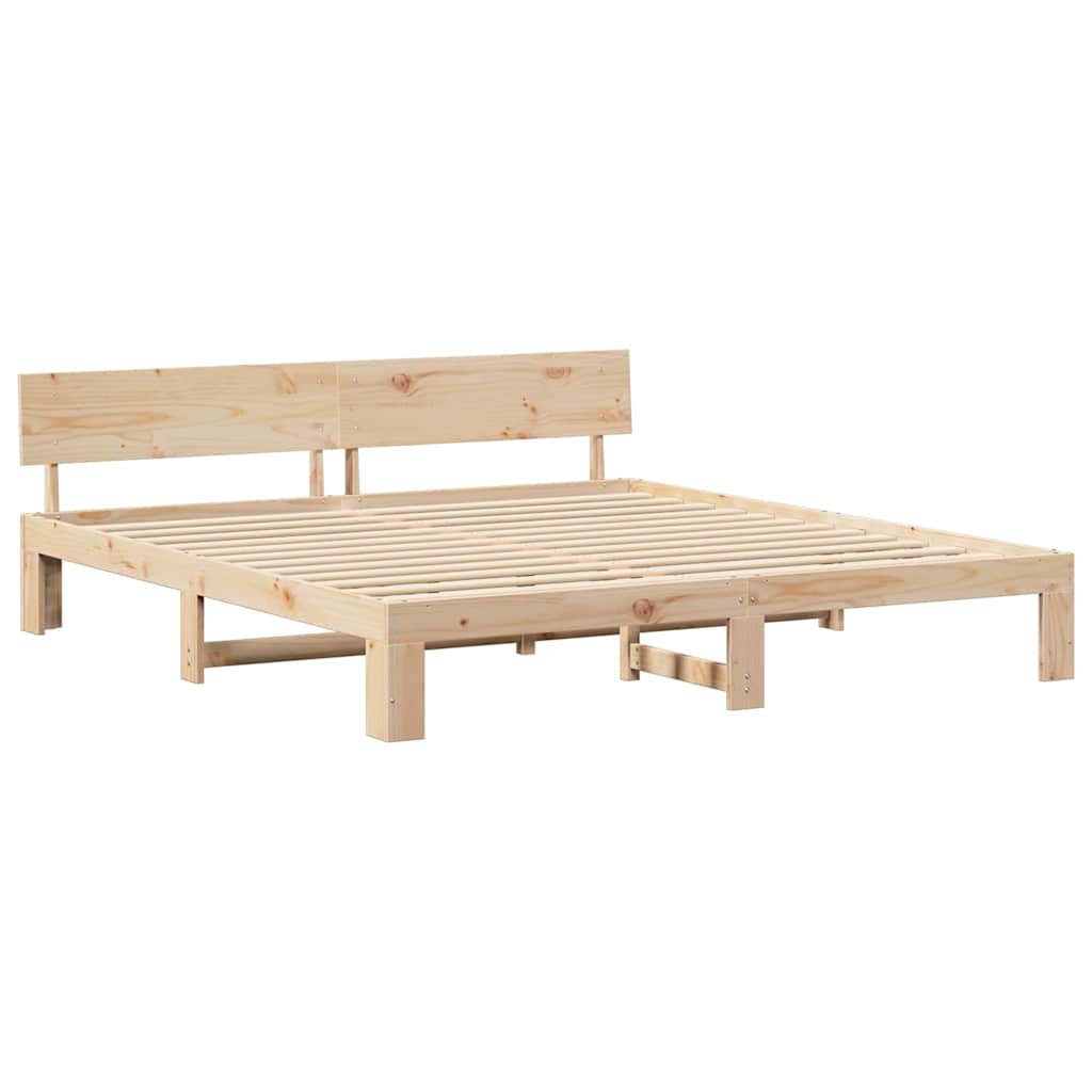 Estrutura da cama com cabeceira natural 200 x 200 cm