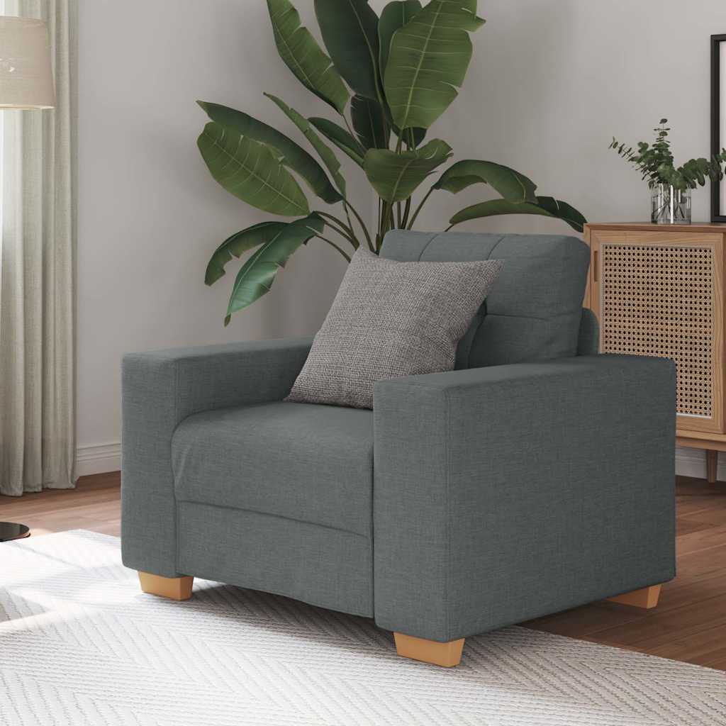 Poltrona cinza escuro 100x78x80 cm em tecido
