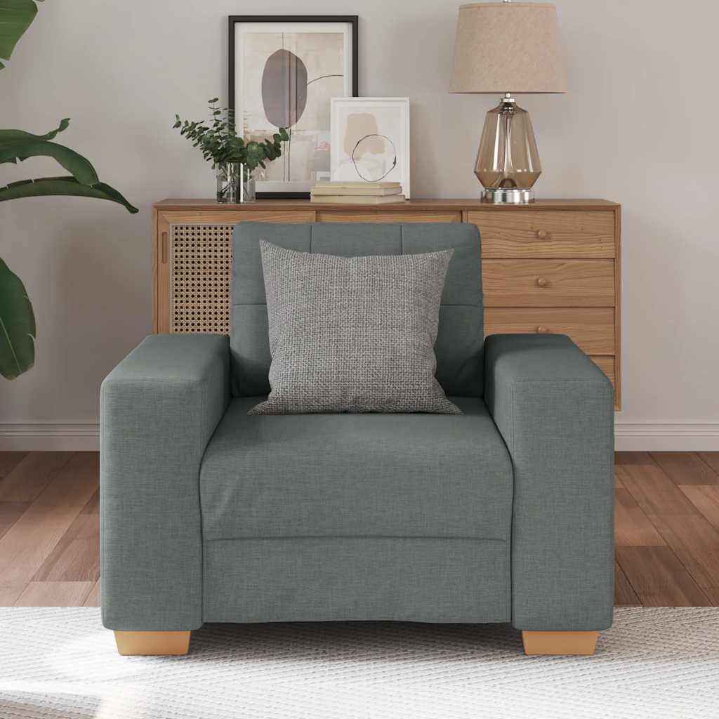 Poltrona cinza escuro 100x78x80 cm em tecido