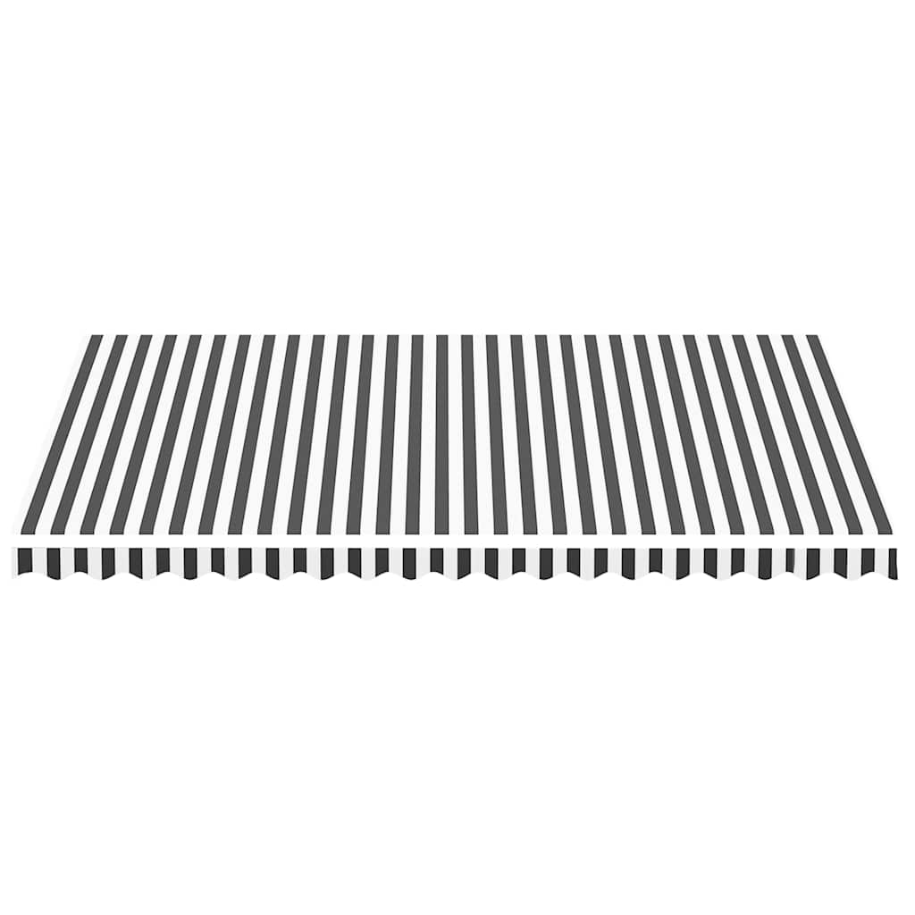 Tecido de substituição para toldo antracite e branco 450x300 cm poliéster