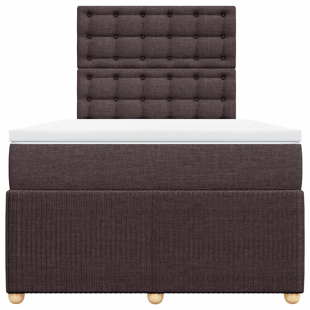 Cama com molas/colchão 120x200 cm tecido castanho-escuro