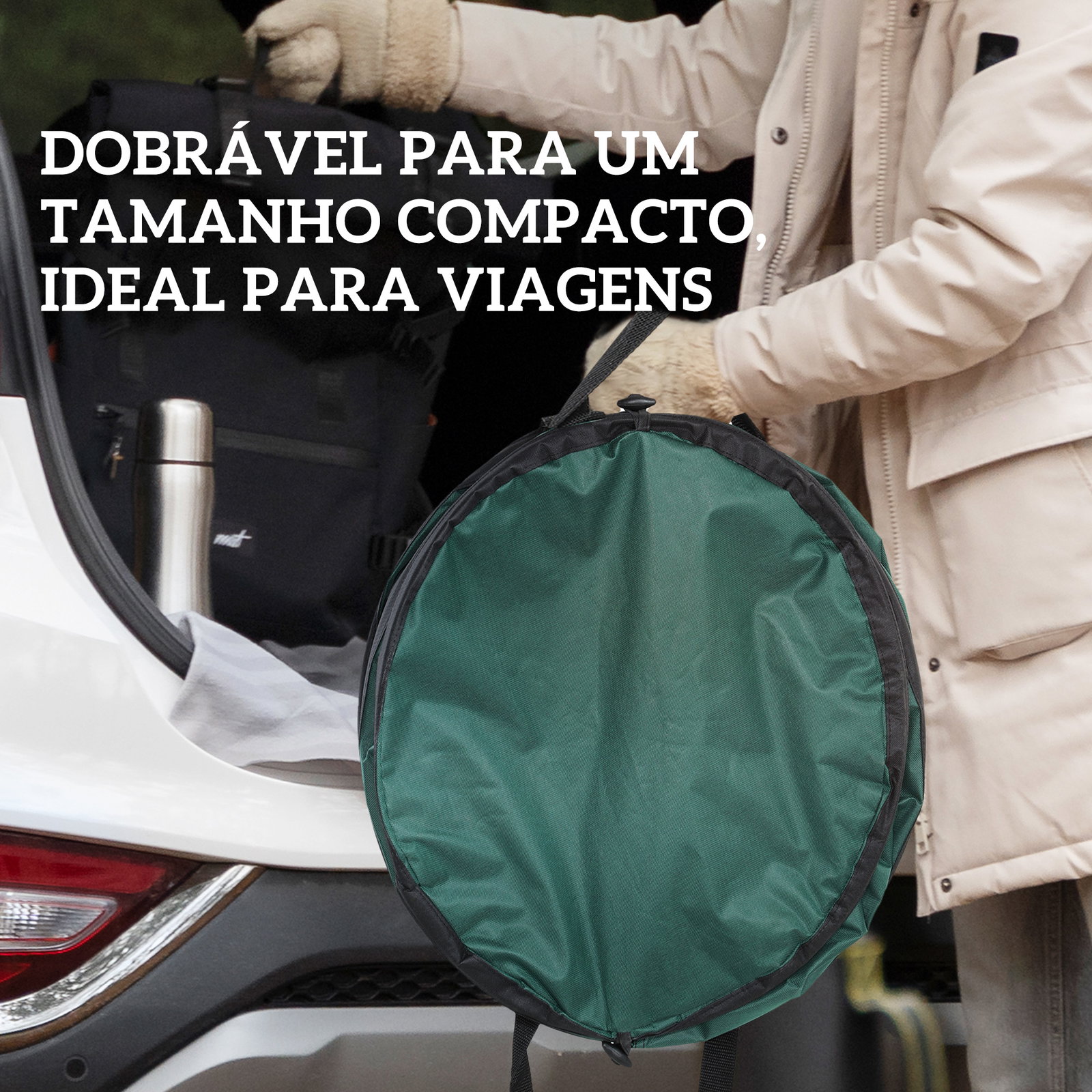 Conjunto de 4 sacos para resíduos de jardim 86l com pegas tampa com fecho e desenho pop-up dobráveis e reutilizáveis ø47x50 cm verde