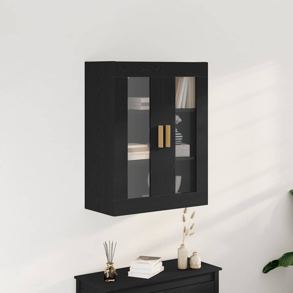 Armário de parede carvalho preto 69,5 x 34 x 90 cm