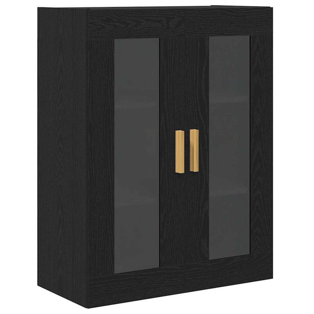 Armário de parede carvalho preto 69,5 x 34 x 90 cm