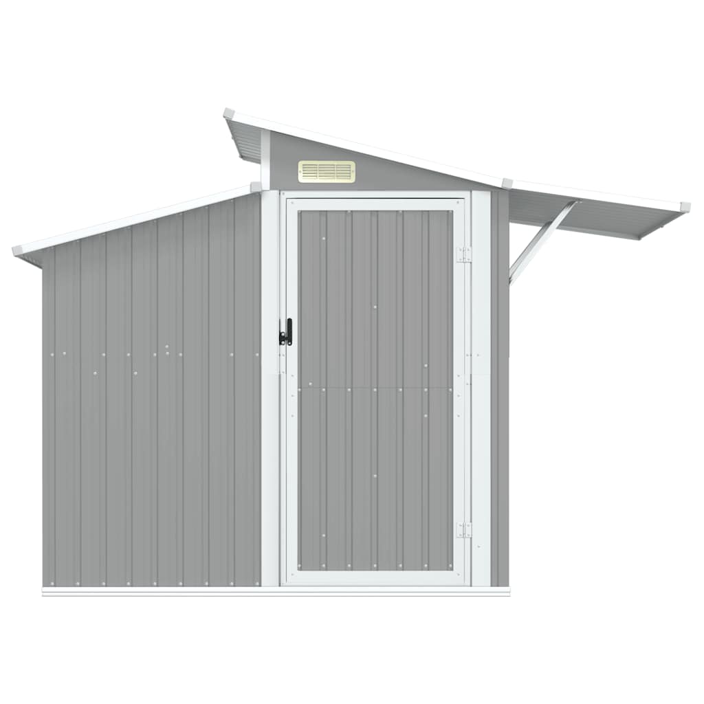 Abrigo de jardim 270x130x208,5 cm aço galvanizado cinzento