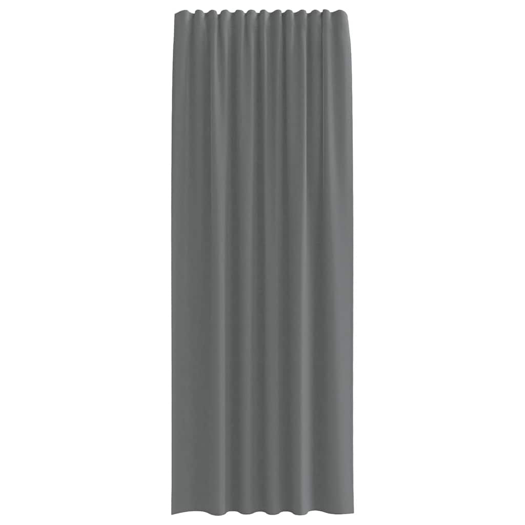 Cortinas de voile com bolsos para varão 2 pcs cinzento-escuro