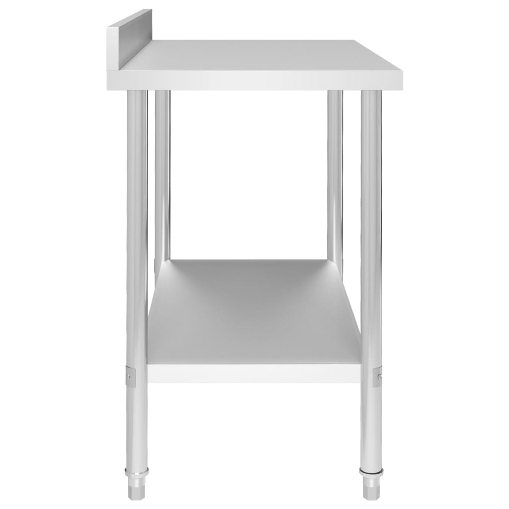 Mesa cozinha rebordo antissalpicos 100x60x93 cm aço inoxidável