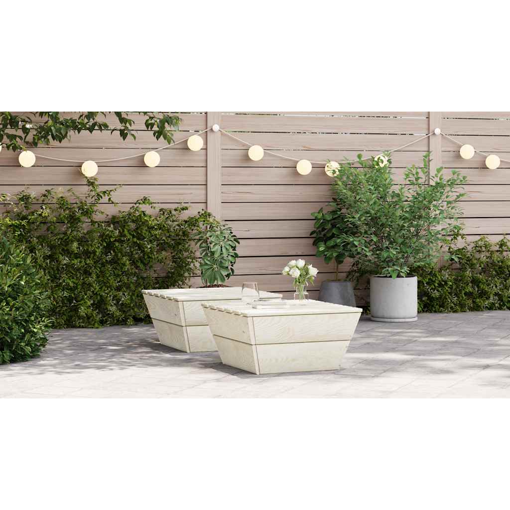 Messa de jardim 2 pcs 60x60x30 cm madeira de abeto impregnada