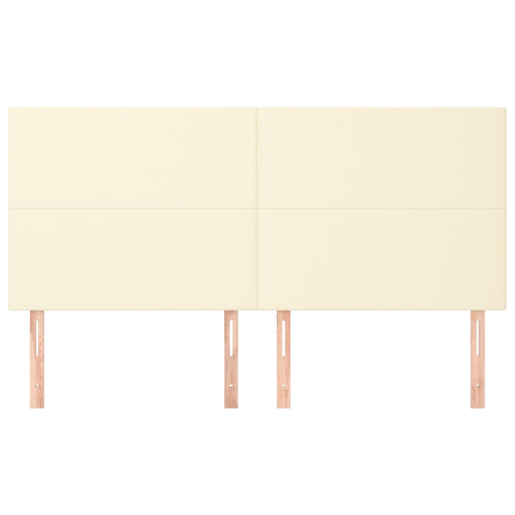 Cabeceira creme 200x5x118/128 cm couro sintético