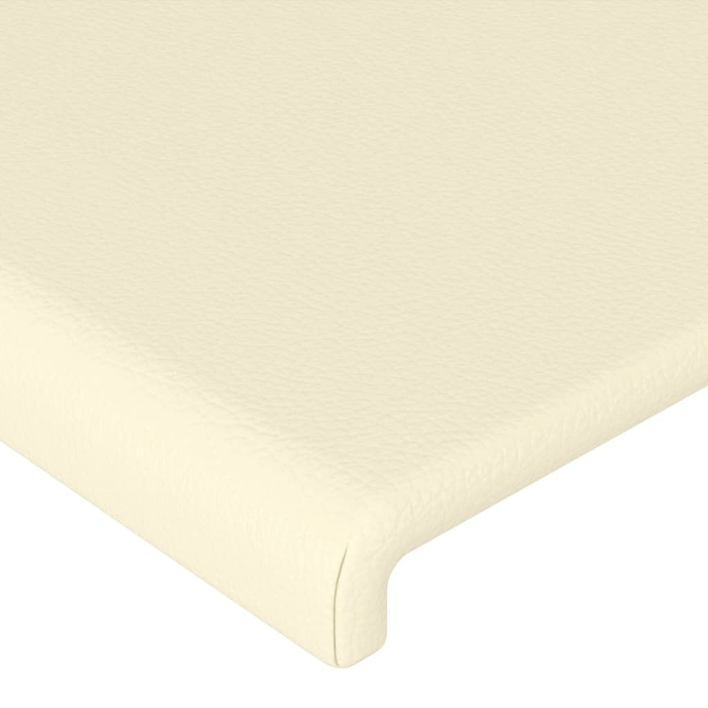 Cabeceira creme 200x5x118/128 cm couro sintético