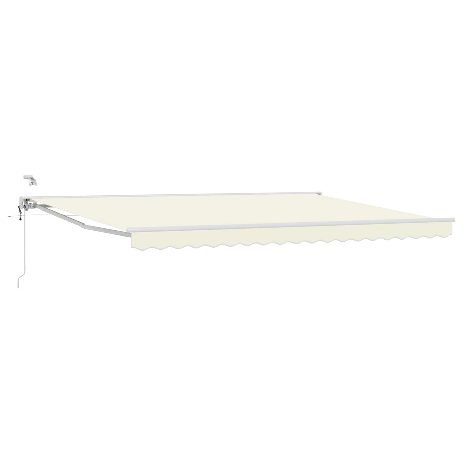 Toldo retrátil elétrico creme e branco 4 × 3,5 m