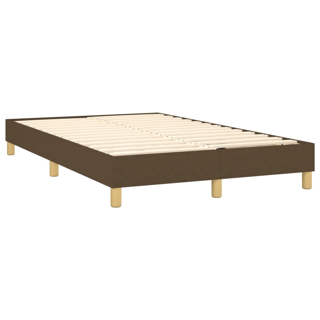 Cama com molas/colchão 120x200 cm tecido castanho-escuro