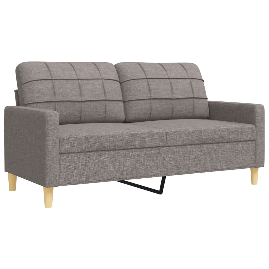 2 Pcs conjunto de sofás com almofadas tecido cinza-acastanhado