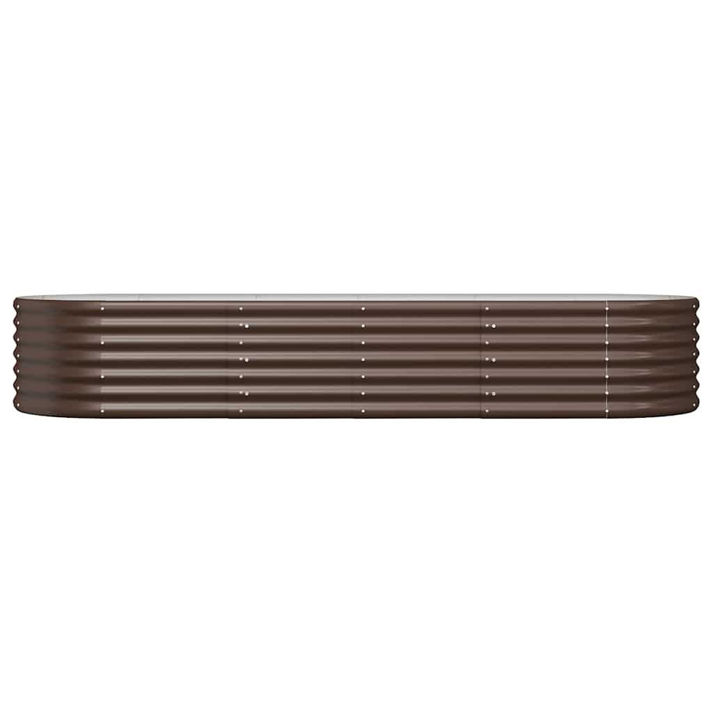 Canteiro elevado jardim 224x80x36cm aço galvanizado castanho