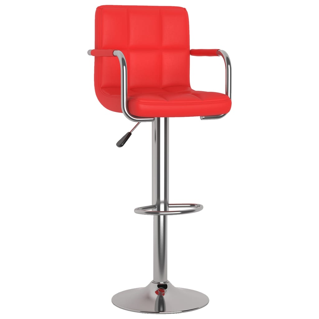 Bancos de bar 2 pcs couro artificial vermelho