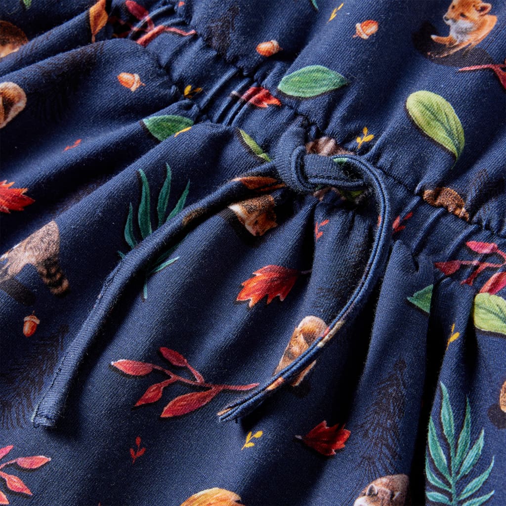 Vestido de manga comprida para criança azul-marinho 104