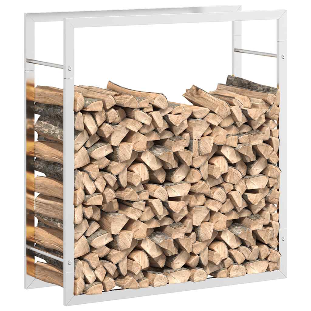 Suporte para lenha 80x28x86 cm aço inoxidável