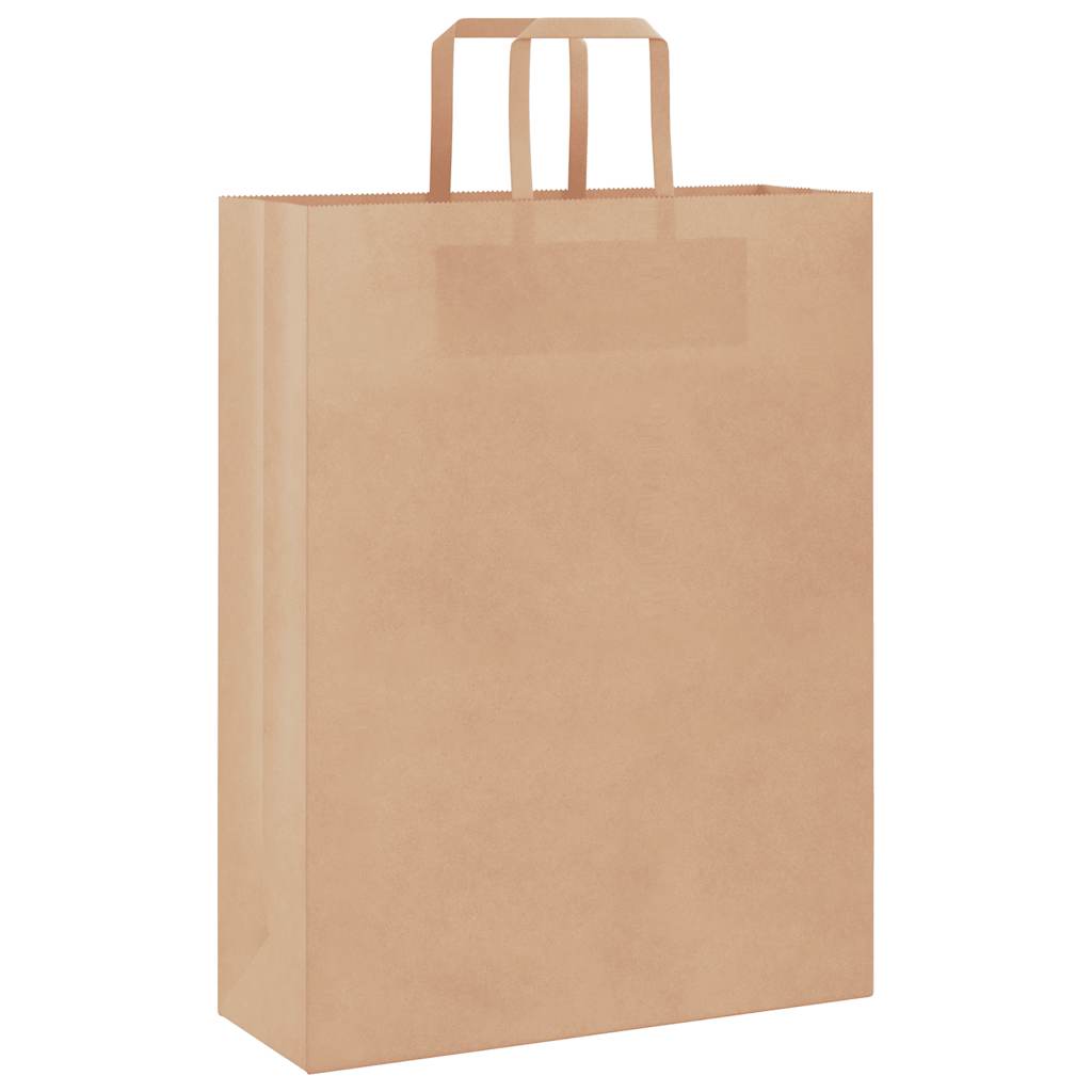 Sacos de papel 250 unid com alças castanho 32x12x42 cm