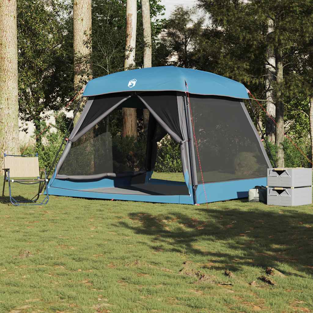 Tenda familiar estilo cabana para 6 pessoas impermeável azul