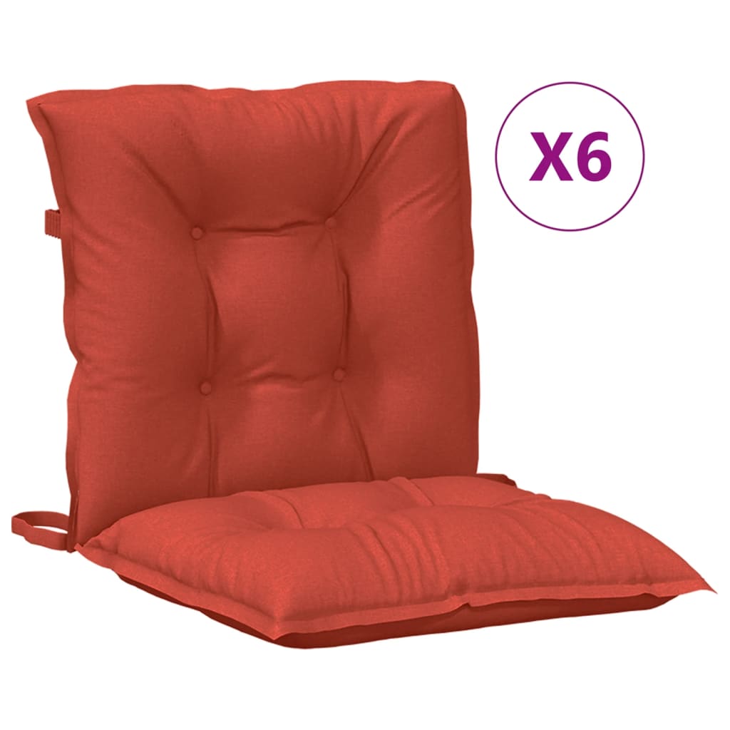Almofadões lombares p/ cadeiras 6pcs mesclado tecido vermelho