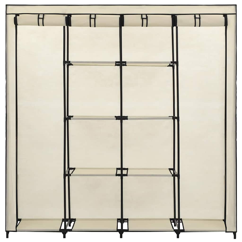 Roupeiro com 4 compartimentos 175x45x170 cm cor creme