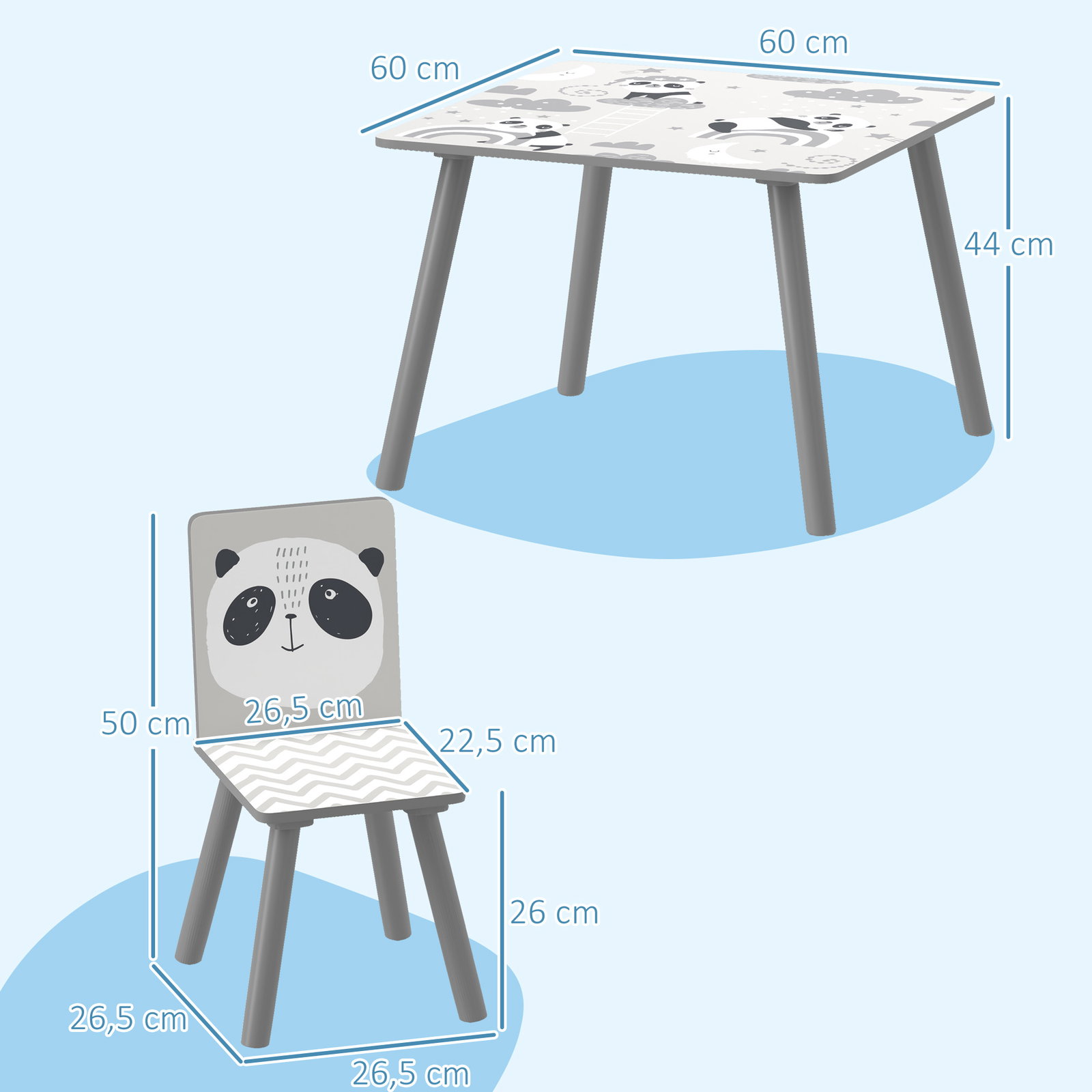 Conjunto de mesa e cadeiras para crianças de 3 peças mesa infantil com 2 cadeiras conjunto de móveis para atividades cinza