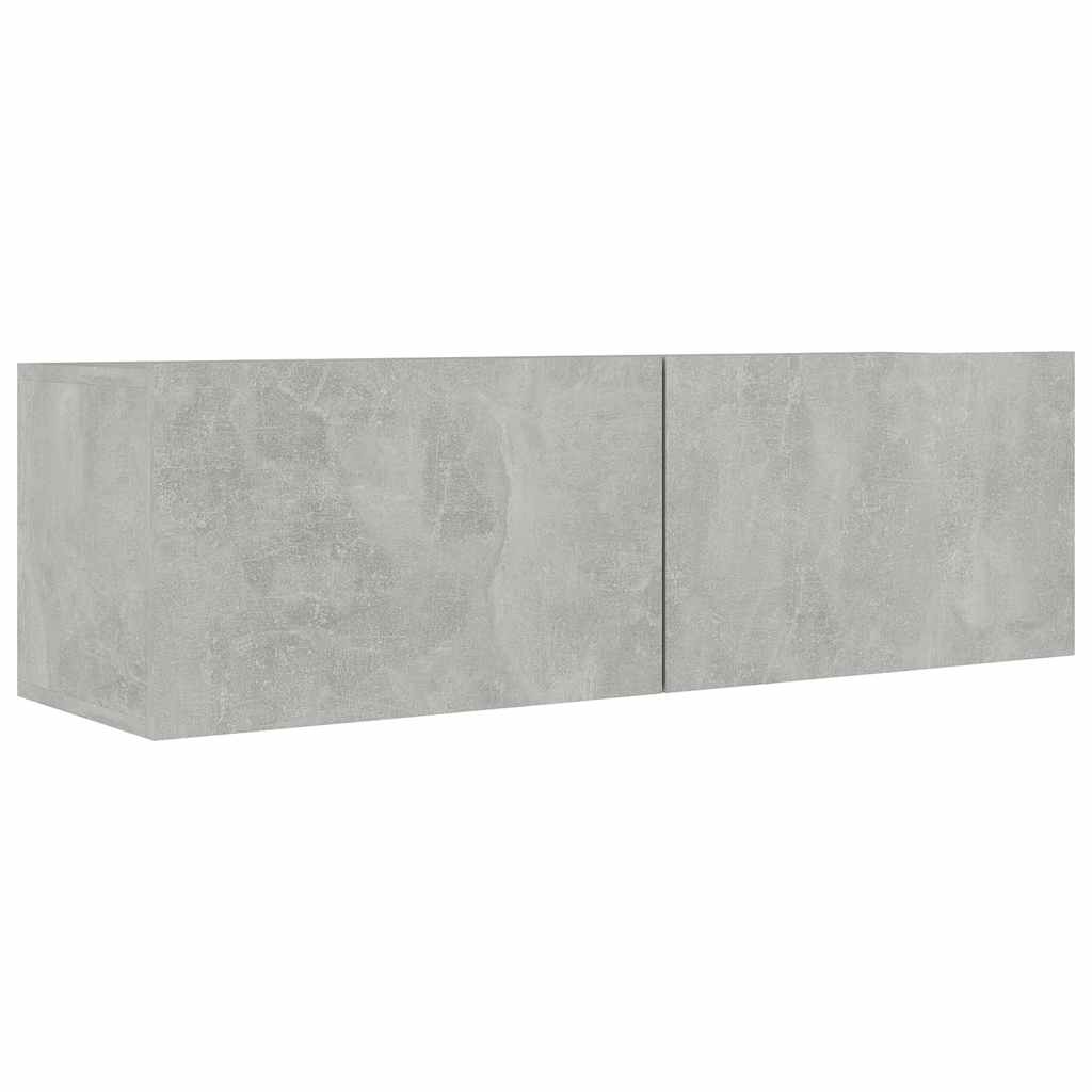 6 Pcs conjunto de móveis de TV derivados madeira cinza cimento