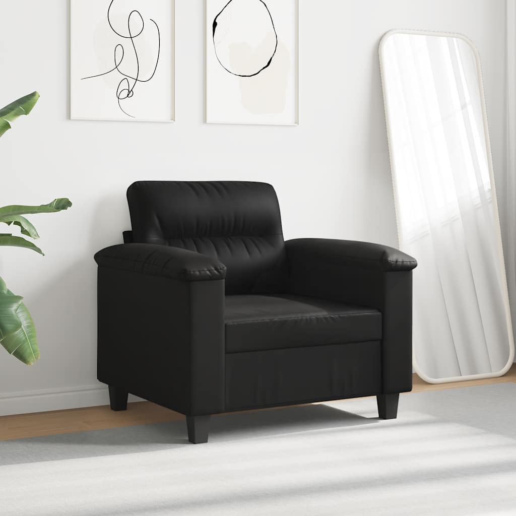 Poltrona 60 cm tecido de microfibra preto