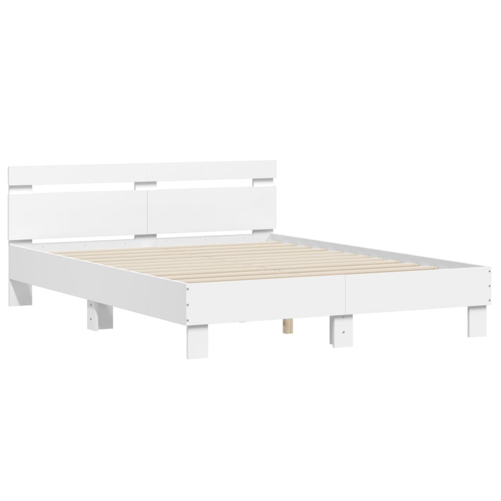 Estrutura cama c/ cabeceira 140x200 cm derivados madeira branco
