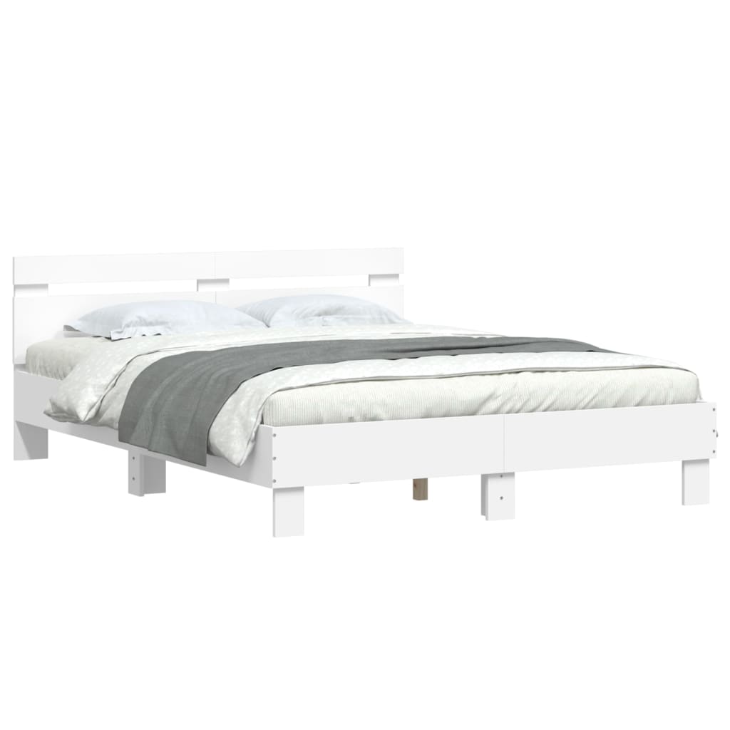 Estrutura cama c/ cabeceira 140x200 cm derivados madeira branco