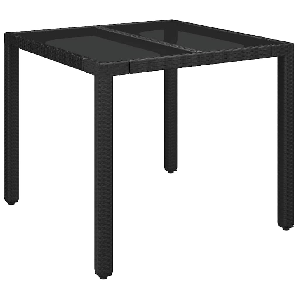 3 Pcs conjunto de jantar p/ jardim c/ almofadões vime PE preto