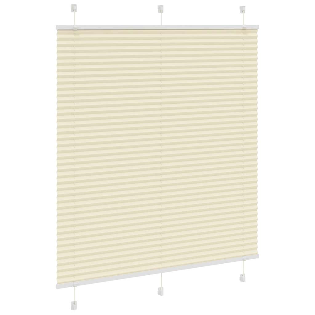 Plissado cego creme 120x150 cm largura tecido 119,4cm poliéster