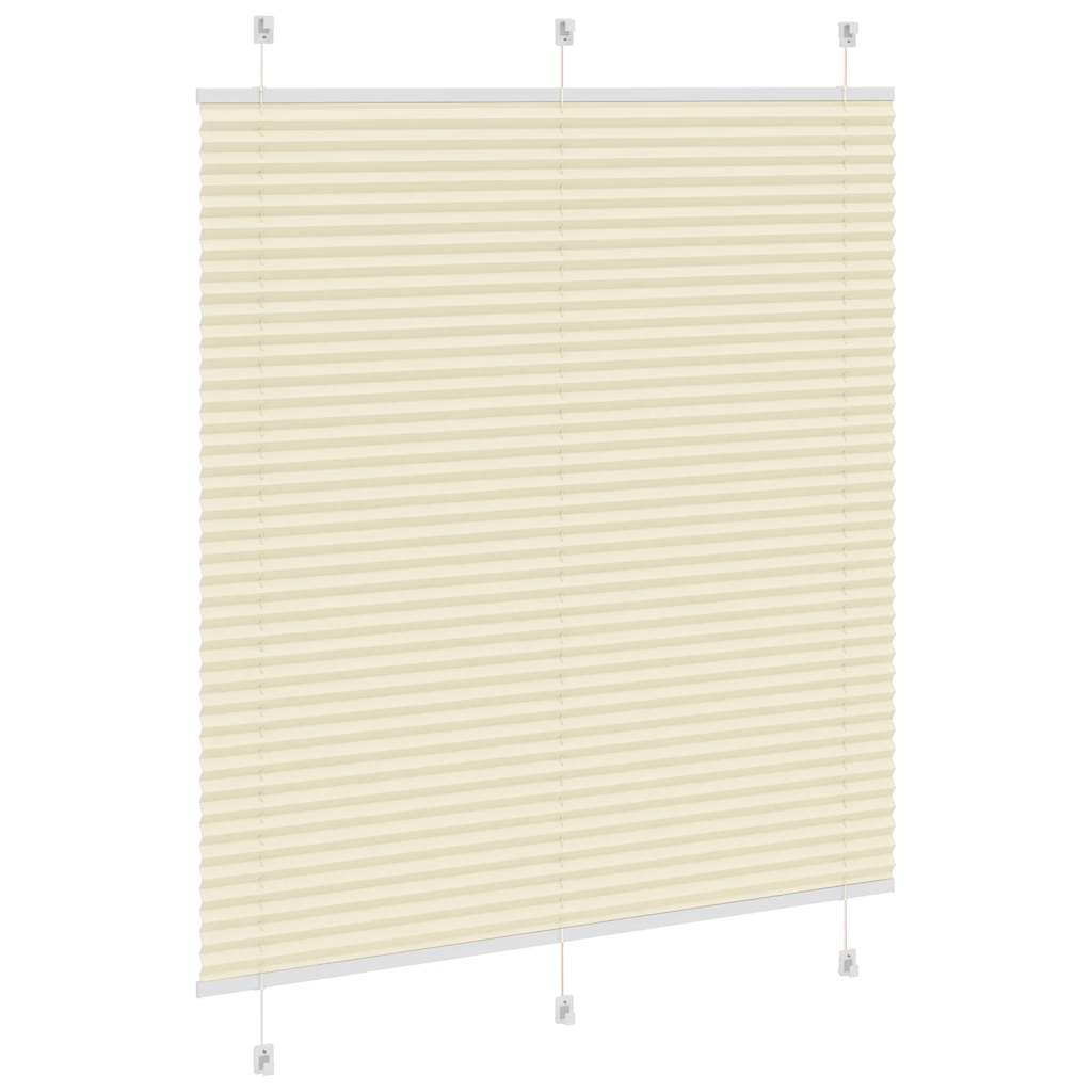Plissado cego creme 120x150 cm largura tecido 119,4cm poliéster