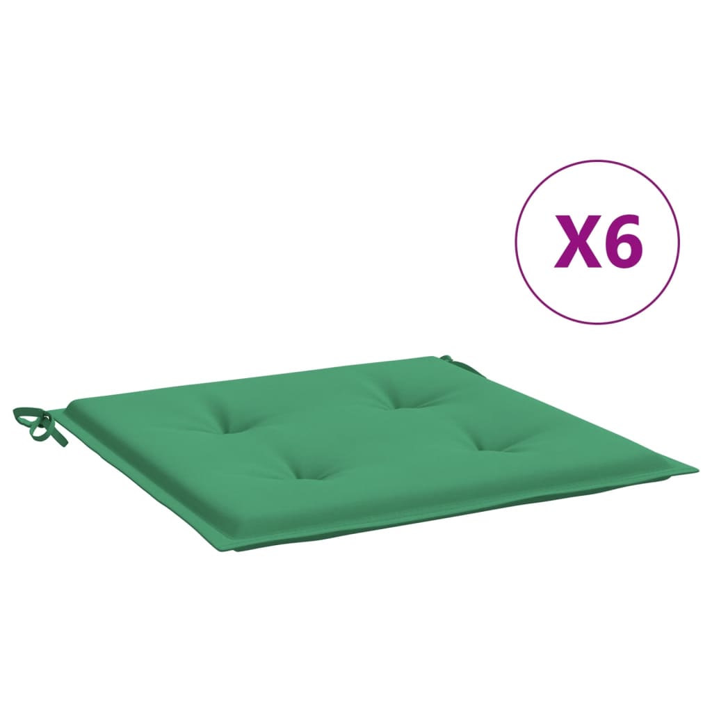 Almofadões p/ cadeiras de jardim 6 pcs tecido oxford verde