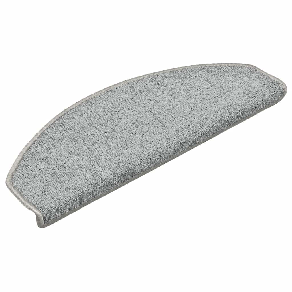 Tapetes de escada 30 peças 65x24x4 cm cinza claro semicircular grande