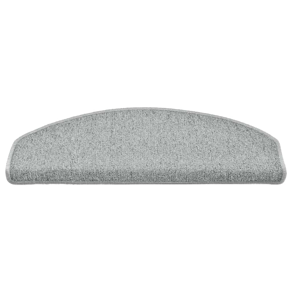 Tapetes de escada 30 peças 65x24x4 cm cinza claro semicircular grande