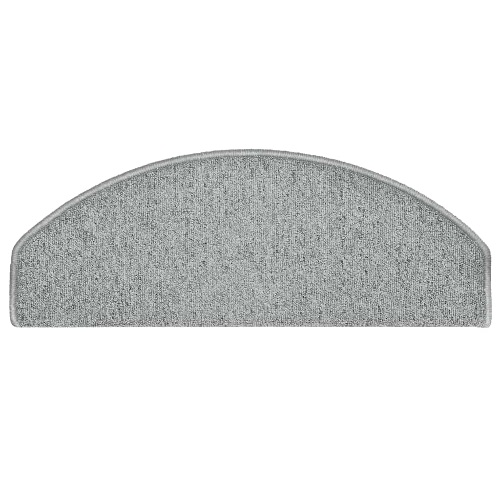 Tapetes de escada 30 peças 65x24x4 cm cinza claro semicircular grande