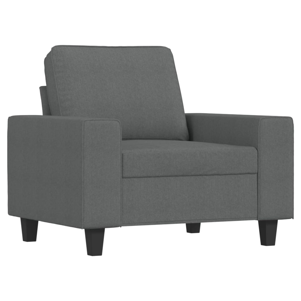 Poltrona com apoio de pés 60 cm tecido cinzento-escuro