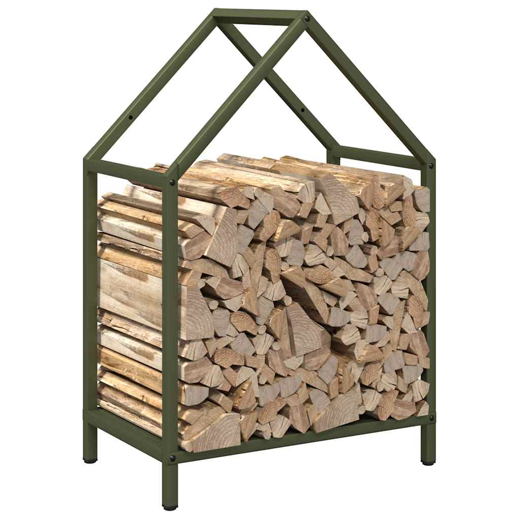 Suporte para lenha aço laminado a frio verde azeitona