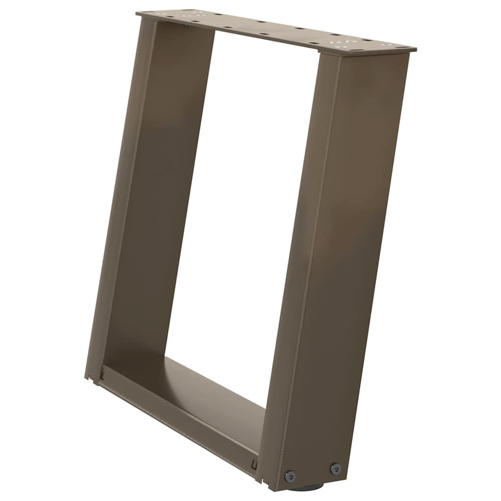 Pés para mesa de centro em formato de u, 2 peças, aço natural, 50x(42-43) cm, aço