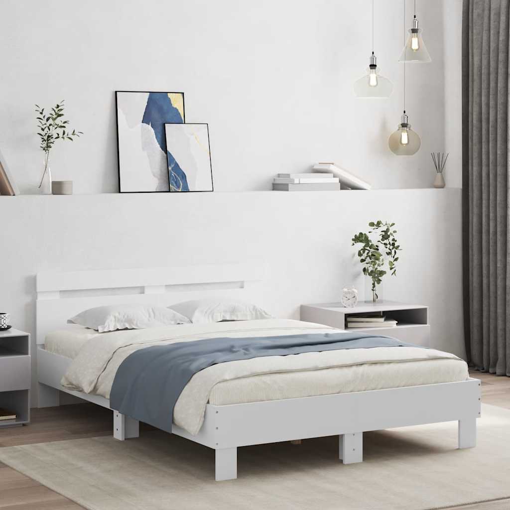 Estrutura cama c/ cabeceira 120x190 cm derivados madeira branco
